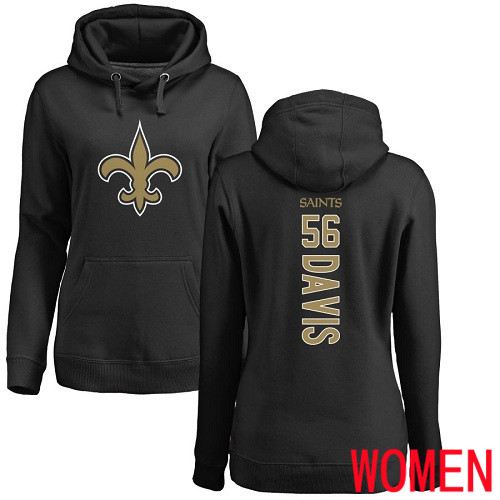 New Orleans Saints Black Women DeMario Davis Backer NFL Football #56 Pullover Hoodie Sweatshirts->nfl t-shirts->Sports Accessory